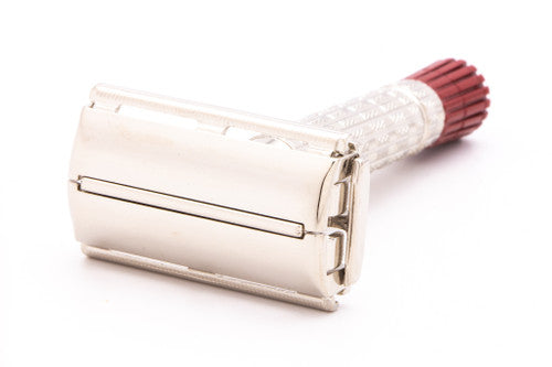 1956 B3 Gillette Red Tip TTO Super Speed Double Edge Safety Razor | Factory Nickel Revamp