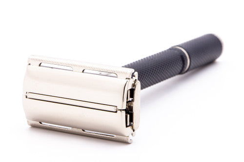 1978 Y4 Gillette Super Adjustable "Black Beauty" Double Edge Safety Razor  | Factory Nickel Revamp
