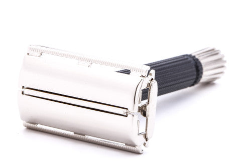 1971 R1 Gillette Black Handle Super Speed Safety Razor | Factory Nickel Revamp