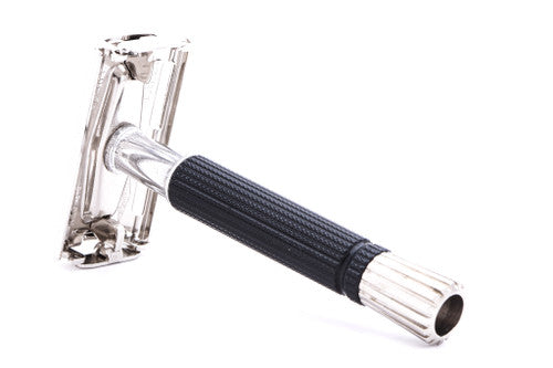 1971 R1 Gillette Black Handle Super Speed Safety Razor | Factory Nickel Revamp