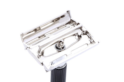 1971 R1 Gillette Black Handle Super Speed Safety Razor | Factory Nickel Revamp