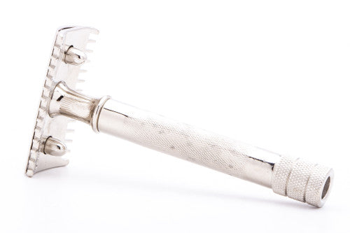 1918 Gillette Single Ring Old Type Double Edge Safety Razor | Factory Nickel Revamp