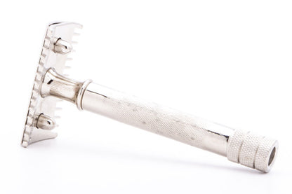 1918 Gillette Single Ring Old Type Double Edge Safety Razor | Factory Nickel Revamp