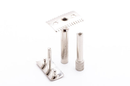 1918 Gillette Single Ring Old Type Double Edge Safety Razor | Factory Nickel Revamp