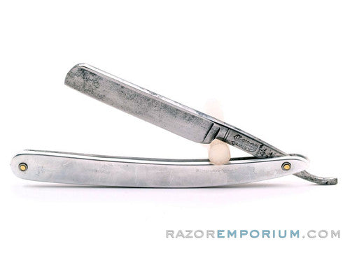 4/8'' Vintage Restored Genco Straight Razor With Black Acrylic Scales