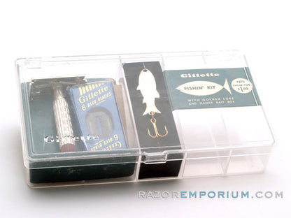 1957 C1 Gillette Super Speed Flare Tip Double Edge Safety Razor Fishing Kit