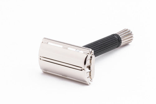 1968 N3 Gillette Black Handle DE Super Speed Safety Razor | Factory Nickel Revamp