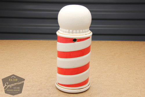 Red & White Barber Pole Porcelain Blade Safe