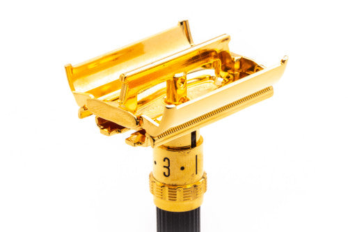 1971 Q1 Gillette Super Adjustable 84mm DE Safety Razor 24K Gold Revamp| RARE DATE