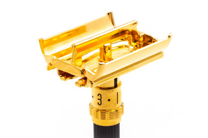 1971 Q1 Gillette Super Adjustable 84mm DE Safety Razor 24K Gold Revamp| RARE DATE
