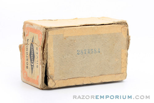 1922 Gillette Silver NEW Bostonian Safety Razor Set in Orig. Box - Excellent