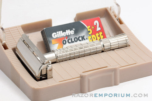 1955 Gillette Regular / Flair Tip DE Super Speed in Tan Case - A1