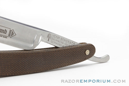 9/16" H. Boker Tree Brand Micarta Round Point Straight Razor | Shave Ready