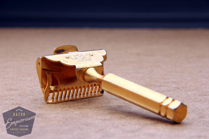Gem 1912 - Gold Lined Handle Style Single Edge Safety Razor