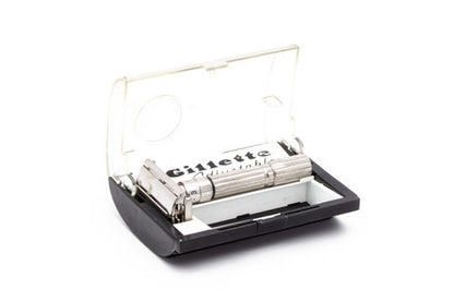 1959 E3 Gillette 1.95 Fatboy Adjustable Double Edge Safety Razor with Original Case