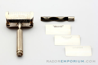 1920's C.V. Heljestrand Stainless Steel Single Edge Razor Set | Eskilstuna, Sweden