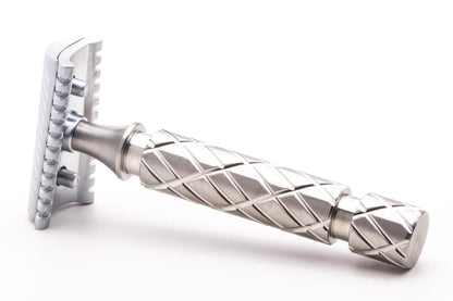 Unbranded Slant Double Edge Safety Razor With Heavy Knurling