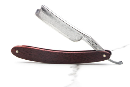 6/8" Vintage Restored Wade & Butcher Straight Razor with Dark Wood Scales