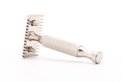 Unbranded Three Piece Open Comb Double Edge Safety Razor |  Factory Nickel Revamp