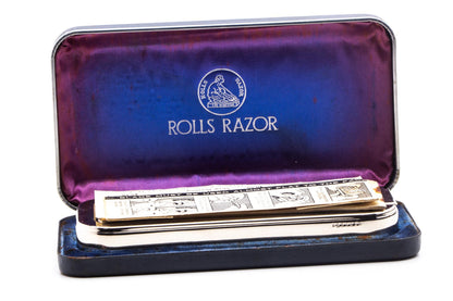 1940's Rolls Razor "The Whetter" Safety Razor in Blue Leather Case | Original Condition