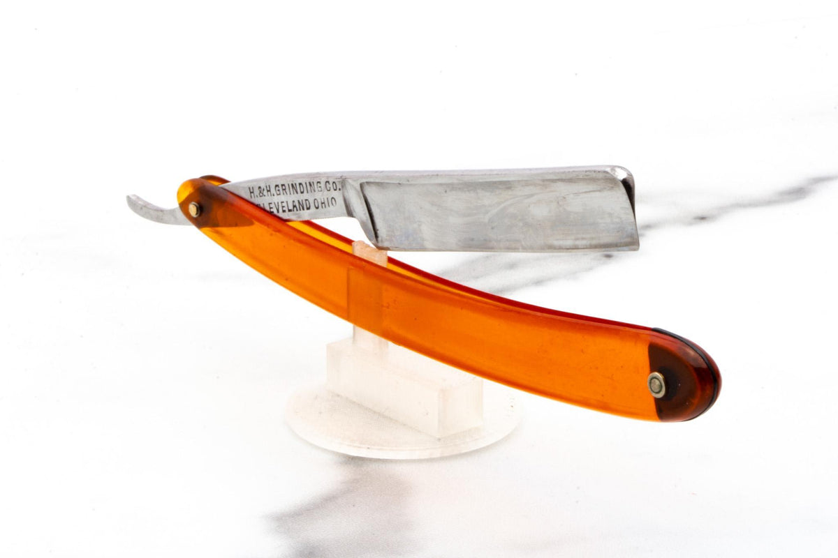 4/8" Vintage Restored Platinum Carbon Steel Blade H&H Grinding Co. Straight Razor
