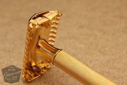 Gillette 1930's Sheraton Safety Razor TTO * 24K Gold REVAMPED
