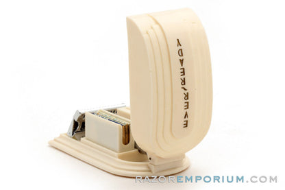1930's Ever-Ready 1912 British Made Single Edge Safety Razor in Rare Cream Bakelite Art Deco Snap Case