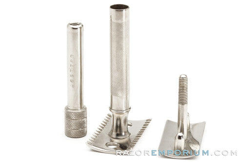 1908 Gillette Single Ring Old Type DE Safety Razor Factory Nickel