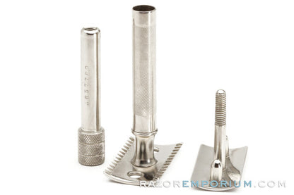 1908 Gillette Single Ring Old Type DE Safety Razor Factory Nickel