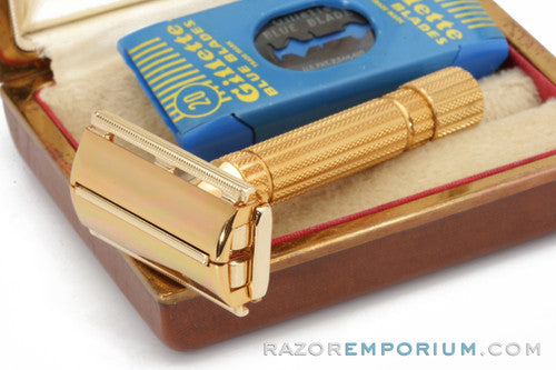 1955 Gillette Diplomat Original Gold Double Edge Safety Razor Set