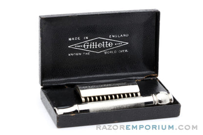 1920's Gillette Ball End Old Type DE Safety Razor Set | Made in England
