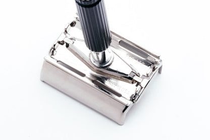 1967 M1 Gillette Black Handle Super Speed  DE Safety Razor | Factory Nickel Revamp