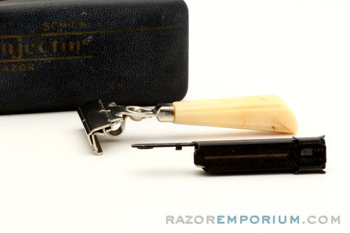1940s Schick Gold SE Injector Bakelite Handle Set + Black Case
