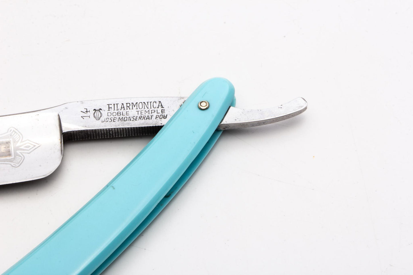 7/8" Filarmonica "Doble Temple" #14 Blue/Gold Straight Razor | Spain