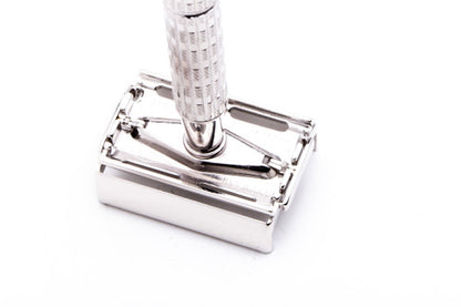 1955 A4  Gillette Red Tip Heavy Super Speed Double Edge  Safety Razor | Rhodium Revamp