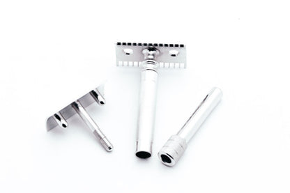 1905 Gillette Double Ring Old Type Safety Razor in Original Case with Blade Bank and Blades | Rhodium Revamp