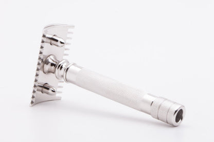 1904 Gillette Double Ring Old Type Safety Razor Set w/ Case & Blade Banks - Rhodium Revamp