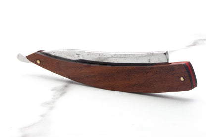 6/8" Vintage Restored Wade & Butcher Wedge Ground Straight Razor with Rose Wood Scales & Red Wedge Accent