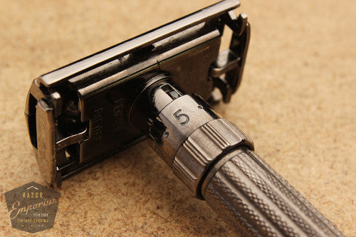 Gillette 1958 Fatboy Adjustable Safety Razor D4 * Gun Metal Nickel REVAMPED
