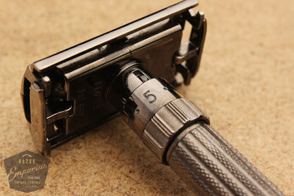 Gillette 1958 Fatboy Adjustable Safety Razor D4 * Gun Metal Nickel REVAMPED