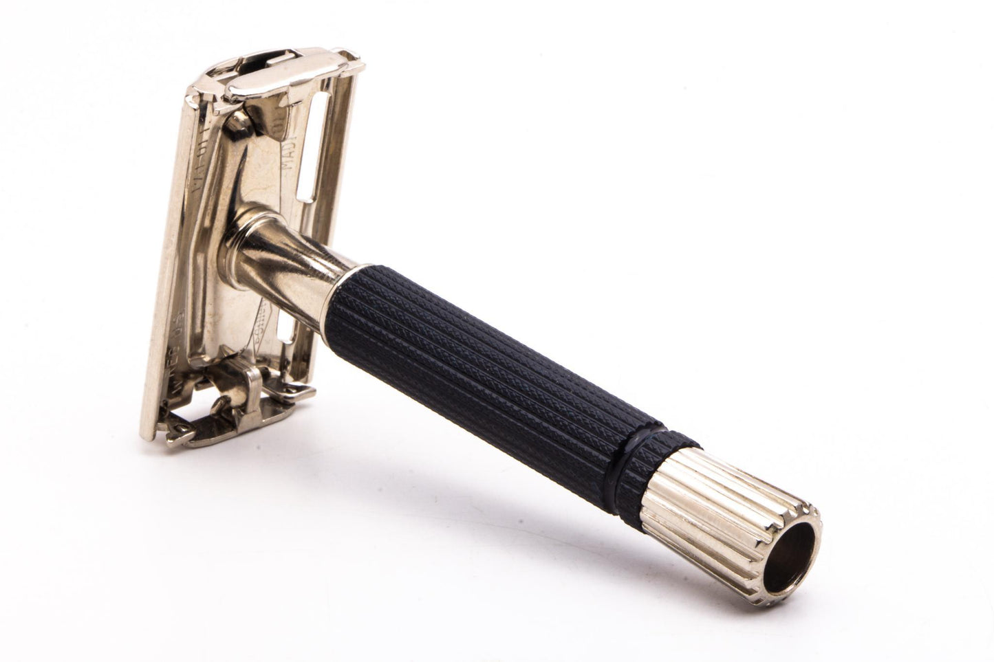 1976 W1 Gillette Black Handle TTO Super Speed Safety Razor | Factory Nickel Revamp