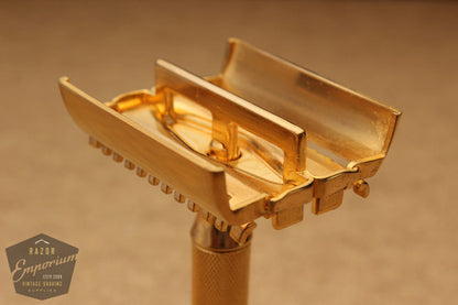 Gillette 1930's Sheraton Safety Razor TTO * 24K Gold REVAMPED