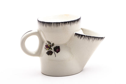 Vintage Ceramic Hand Painted Rose Shaving Scuttle
