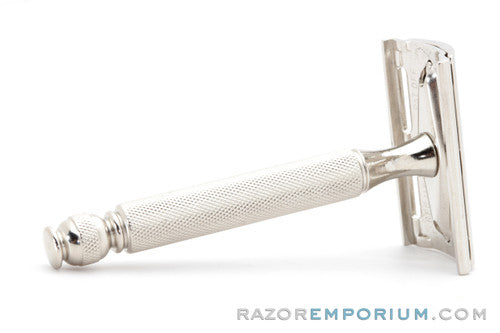 1959 Gillette DE Ball End Tech Safety Razor E2 | Factory Nickel
