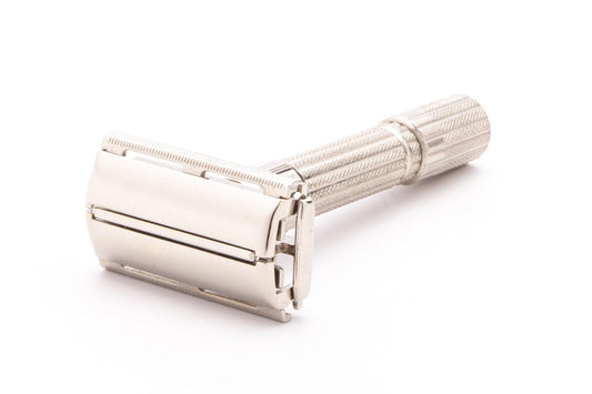 1960 F4 Gillette Fatboy Adjustable TTO Double Edge Safety Razor | Factory Nickel Revamp