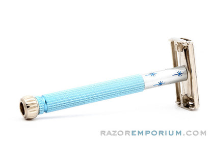 1963 Gillette I2 Blue Star Lady Gillette Double Edge Safety Razor