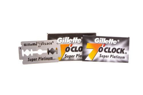 Gillette 7 O'clock Black Super Platinum Double Edge (DE) Razor Blades