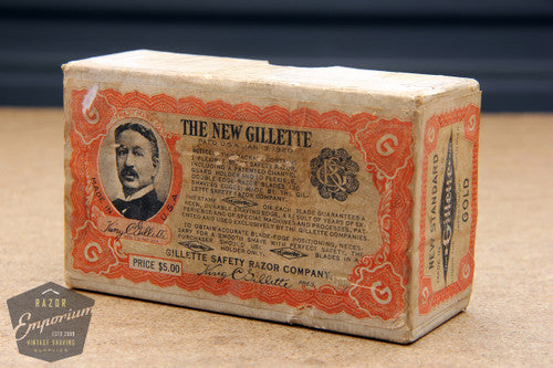 Gillette 1927 Gold New Standard Safety Razor in Original Black Leather Case