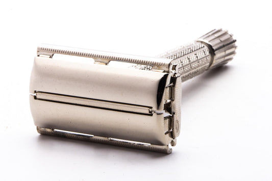 1950's British Gillette Flare Tip Rocket Super Speed Safety Razor | Factory Nickel Revamp