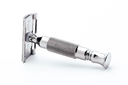 Titanium P076 Solid Bar 3 Piece Saftey Razor - Polished